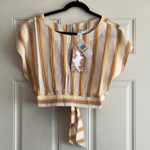 Tops - Band of the Free Striped Crop Top - Medium